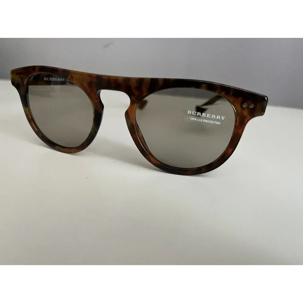 Burberry Tortoiseshell Round Sunglasses with Brown Lenses